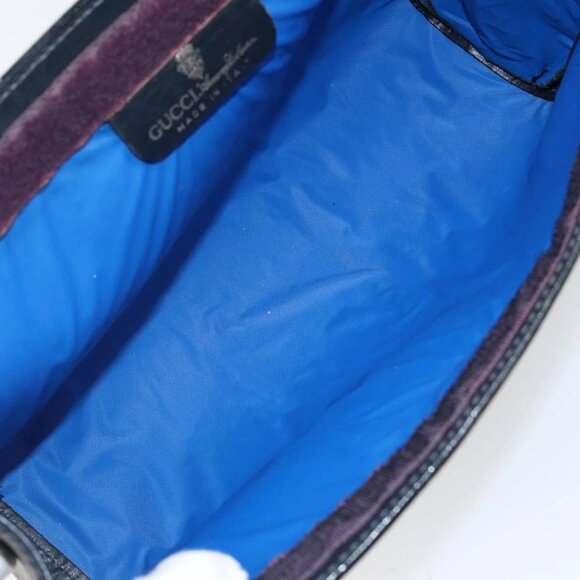 GUCCI GG Supreme Sherry Line Clutch Bag PVC Navy Red Auth 144387 - Picture 9 of 16